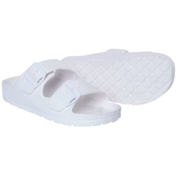 Shoes - Double buckle lightweight sandal slides white size 7 NWT